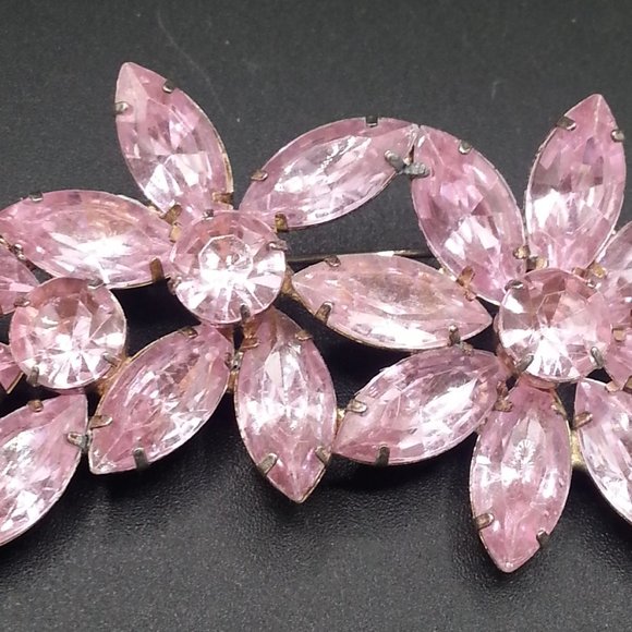 Vintage Pink Rhinestone Pin